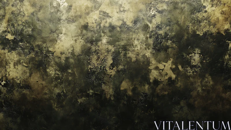 Oxidized plaster surface with irregular mottled patina dynamics.