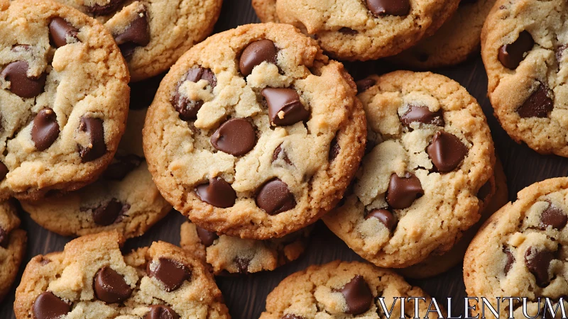 Golden cookie galaxies studded with molten chocolate constellations.