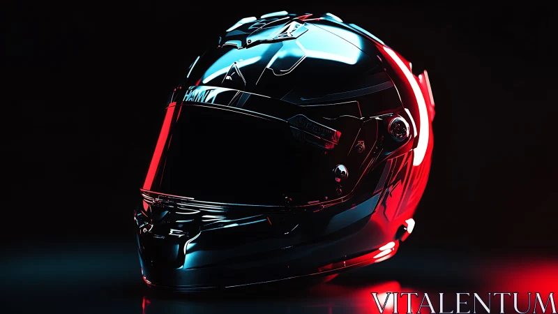 Full-face motorcycle helmet rendered with contrasting lighting