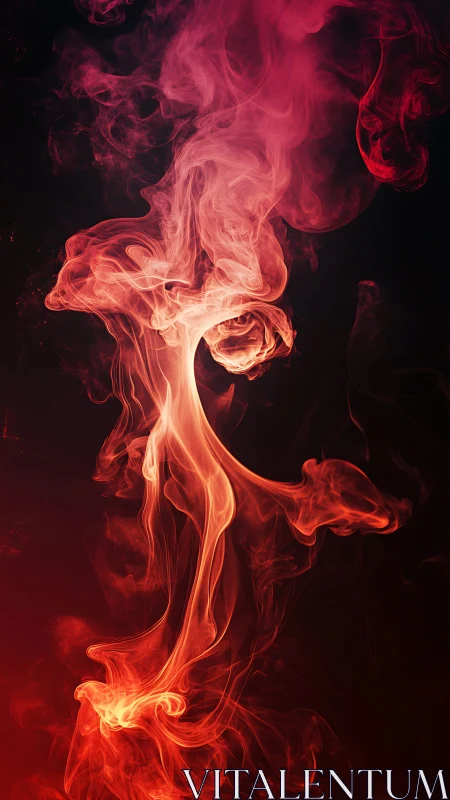 Crimson smoke pirouettes upward like a dancing fire spirit