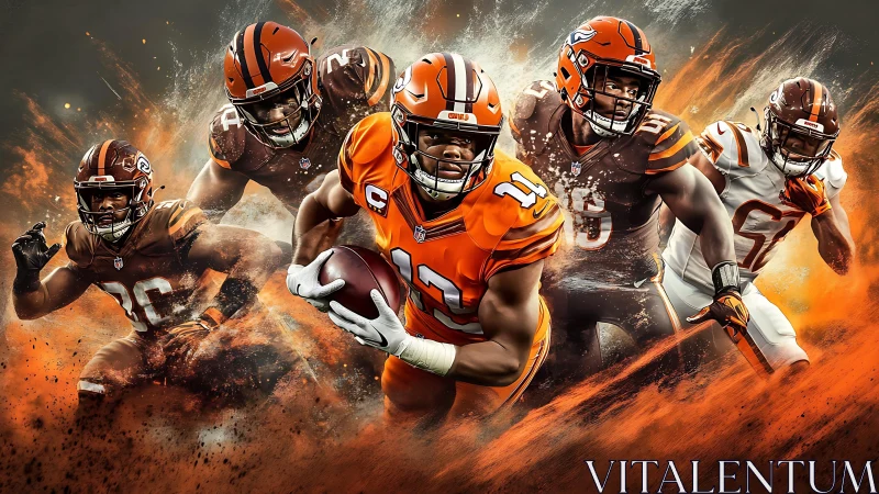 Dynamic gridiron montage captures explosive running advance