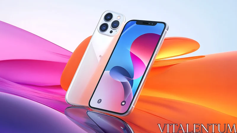 iPhone 13 Pro with Vibrant Abstract Background.