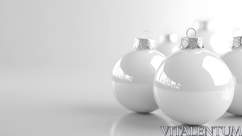 Snow quiet baubles in a minimalist winter hushscape.