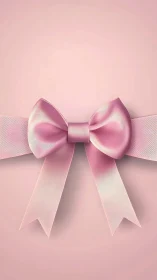 Ribboned Elegance: Pink Bow Against Soft Gradient.