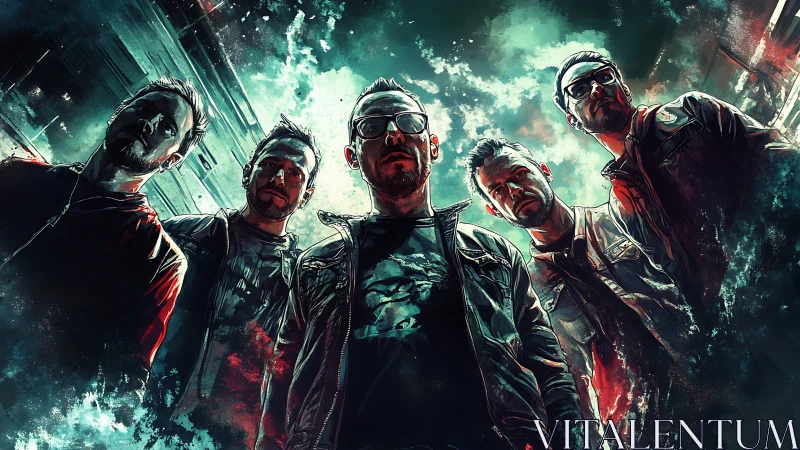 Storm-lit rock collective stalks forward through neon fumes