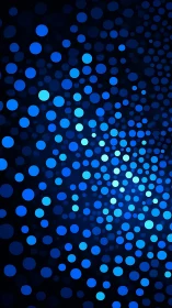 Radial blue bokeh dot matrix forms dynamic digital vortex