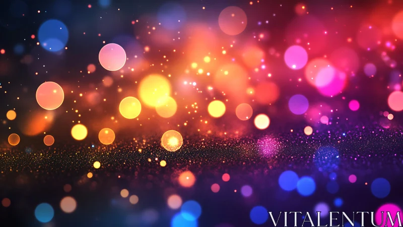 Vibrant abstract bokeh lights with colorful glowing circles.