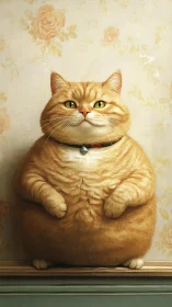 Portly Ginger Feline Commands Victorian Sitting Room with Regal Composure