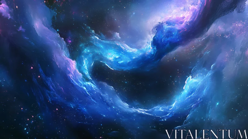 Digital nebula vortex with luminous galactic gradients in motion.