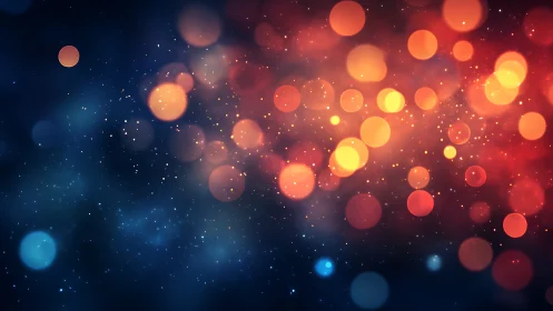 Spectral bokeh field with warm chromatic particle diffusion.