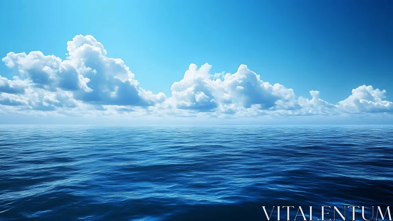 Open ocean surface extends to horizon under bright clouds