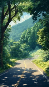 Winding Forest Cathedral: Curves Through Emerald Stillness.