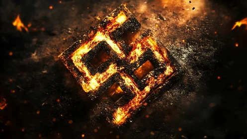 Incandescent Geometric Forms with Luminous Fire Particle Dynamics.