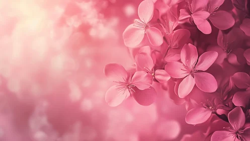 Pink flowering plant against blurred floral background