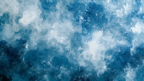 Textured blue and white abstract sky and water surface