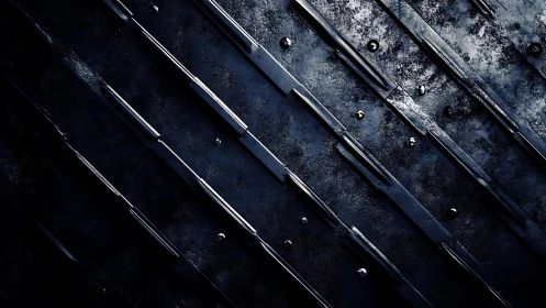 Abstract dark metallic surface with diagonal geometric pattern.