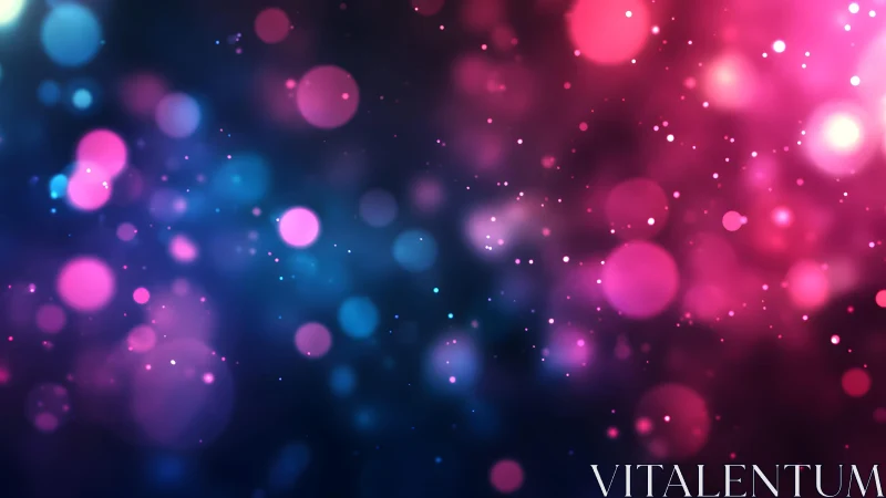 Vibrant Pink and Blue Bokeh Light Background in Abstract Style.