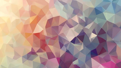 Polygonal pastel gradients form a prismatic abstract field.