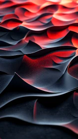Glowing red waves flow gently across sleek dark folds