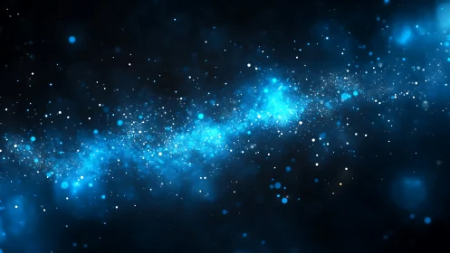 Starlit blue nebula river drifts quietly through velvet night