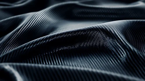 Carbon fiber sheet surface is shown with close-up folds