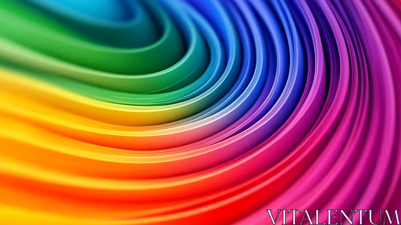 Radial chromatic bands form layered concentric arcs with smooth gradients