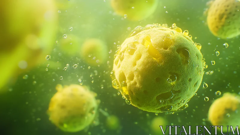 Spherical microstructures with fluid droplets in green medium