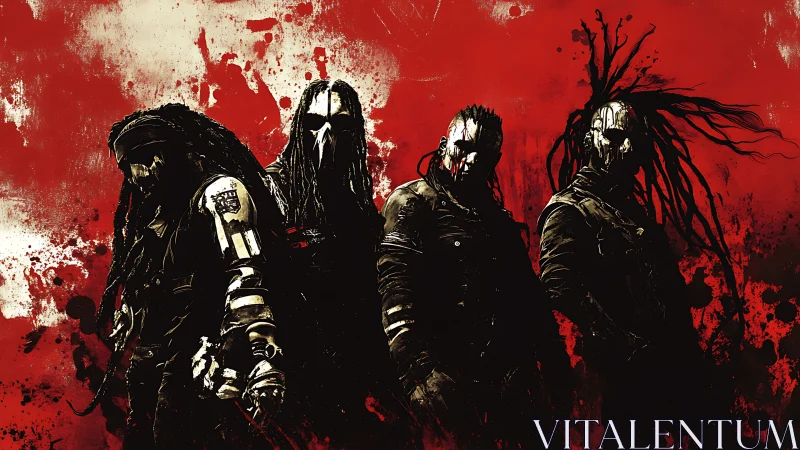 Masked industrial band stands against violent red storm