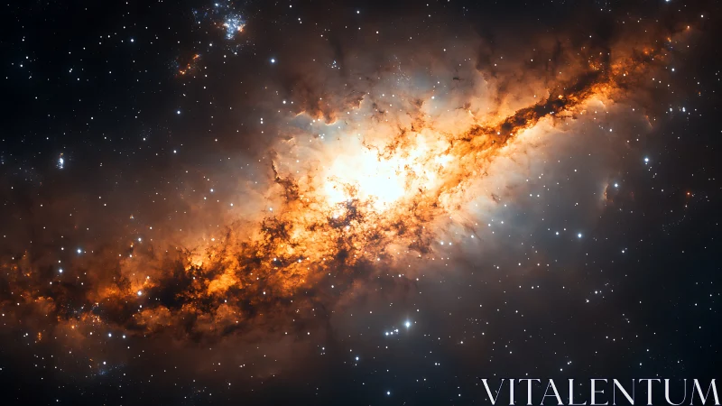 Central galactic starburst region with dense gas clouds.