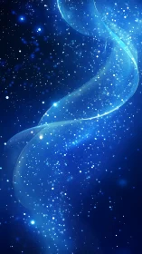 Luminous blue nebular ribbon with particulate starfield density