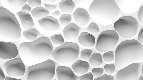 Organic white abstract cells pattern in modern 3D style.