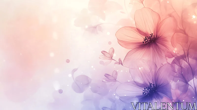 Soft Gradient Flowers with Ethereal Pink Purple Bokeh.