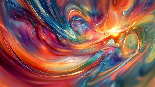 Swirling liquid light forms radiant multicolor vortex