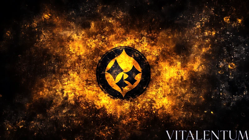 Inferno Symbol Rising: Geometric Spark Consumed by Fire.