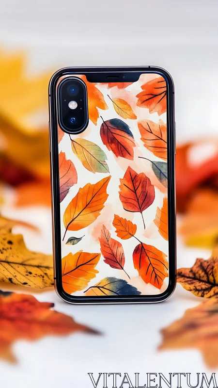 Cozy autumn leaves phone case with warm seasonal charm.