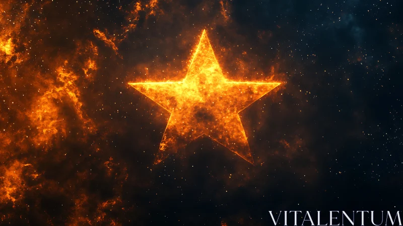 Blazing Golden Star Radiates Against Cosmic Darkness