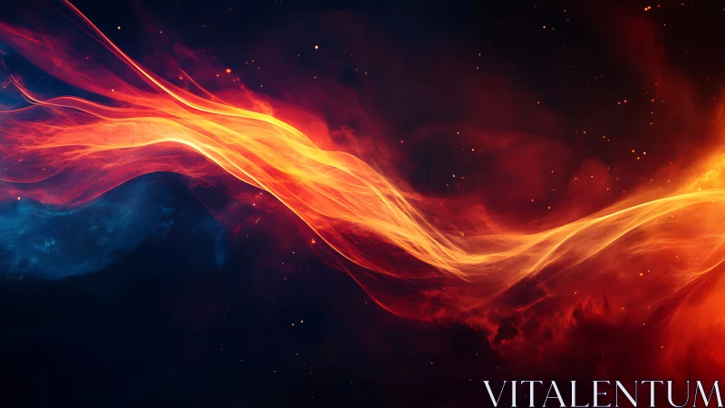Luminous Fire Wave Digital Abstraction