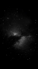 Star-sown midnight veil with drifting galactic whispers.