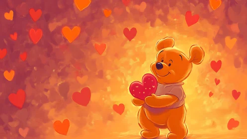 Golden Bear's Crimson Embrace: A Glowing Love Story.