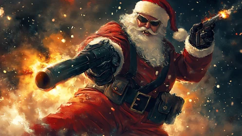 Armed renegade Santa charges through explosive Christmas chaos