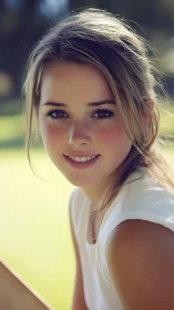 Woman Portrait with Golden Hour Backlighting and Natural Hair Styling