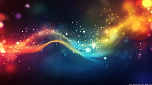 Spectral particle ribbon across deep chromatic gradient field.