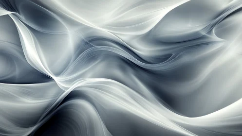 Monochrome flowing wave forms with soft layered motion.
