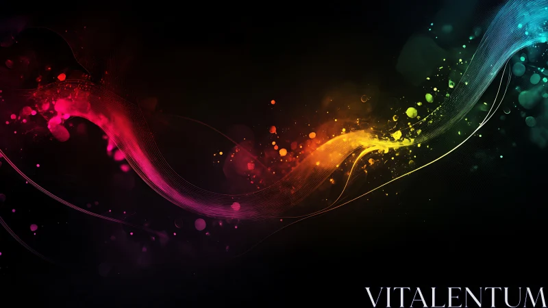 Color waves drifting through a quiet midnight sky.