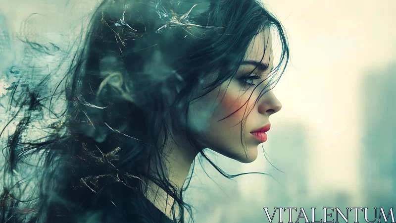 Side-profile digital portrait isolates subject amid blurred field