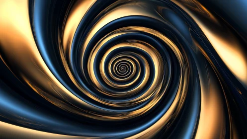 Gilded vortex corridor of molten midnight spirals.