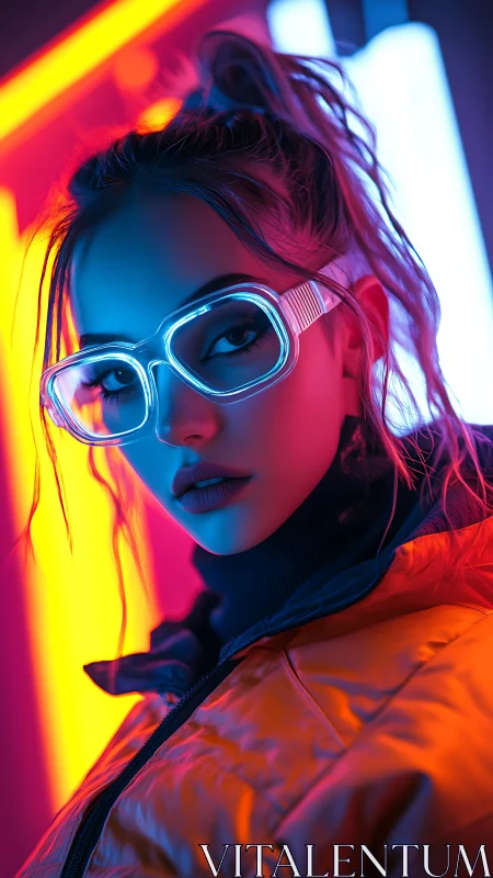 Neon backlit portrait isolates subject with cyberpunk rim lighting