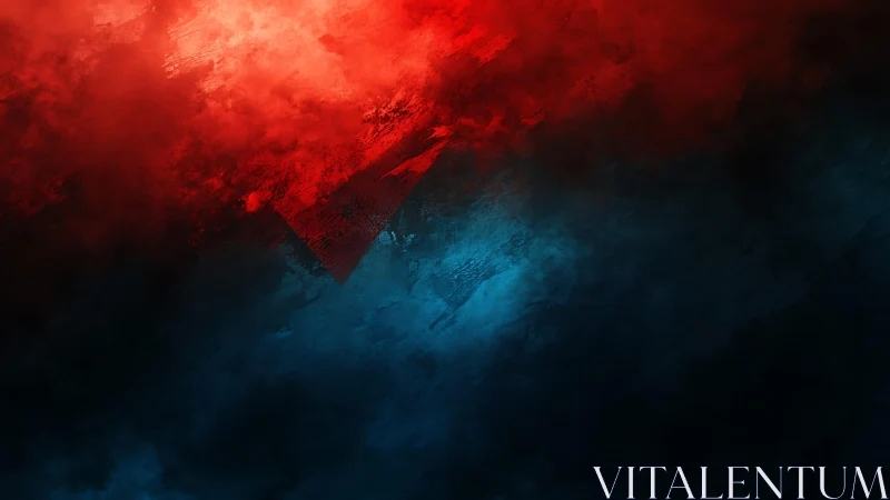Dramatic Abstract Smoke with Red and Blue Lighting Effect.