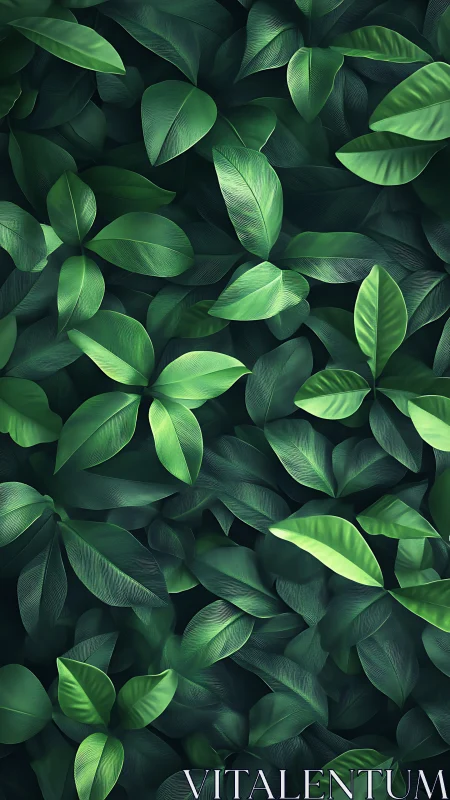 Layered tropical foliage rendered with high-contrast depth mapping