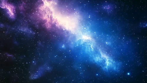 Stellar field with bright central nebular band in space.